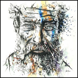 « Beard man » n°39<br>30x30cm